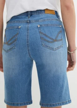 Femme bonprix Shorts|Jeans|Bermuda en jean, coupe slim, taille mi-haute