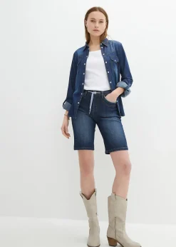 bonprix Bermuda en jean, coupe slim, taille mi-haute|Femme Shorts|Jeans