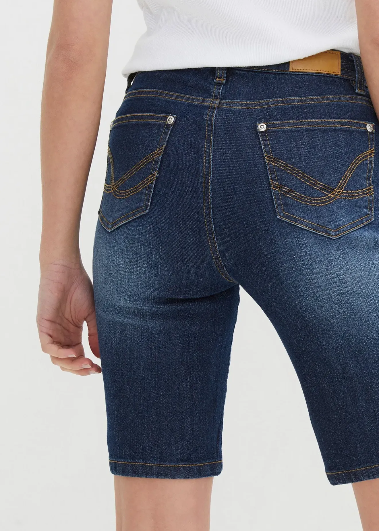 bonprix Bermuda en jean, coupe slim, taille mi-haute|Femme Shorts|Jeans