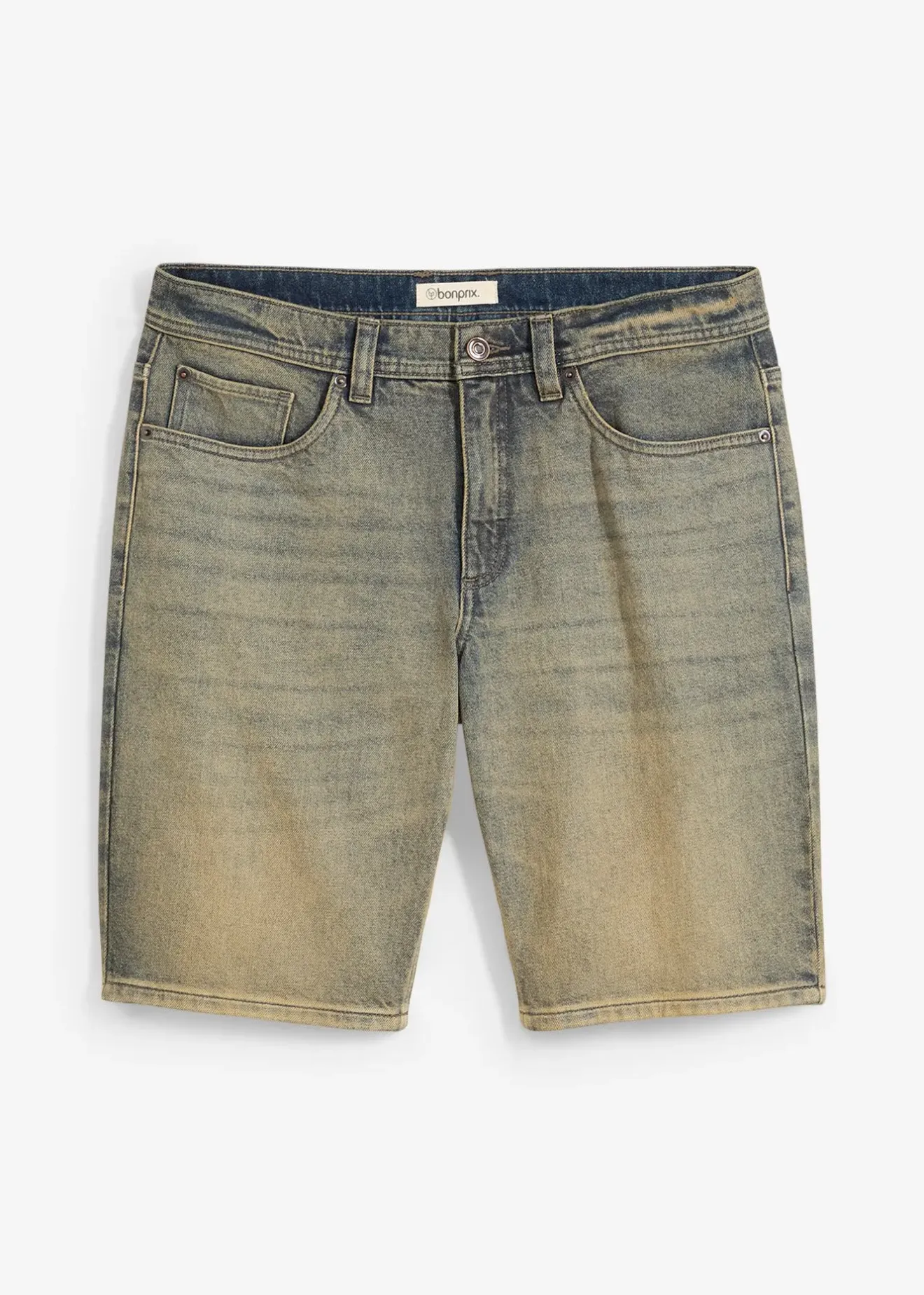 bonprix Bermuda en jean délavé effet sali, Regular|Homme Shorts|Jeans