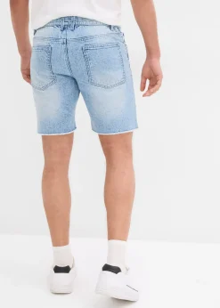 bonprix Bermuda en jean extensible à finitions effilochées, loose|Homme Shorts|Jeans