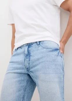 bonprix Bermuda en jean extensible à finitions effilochées, loose|Homme Shorts|Jeans