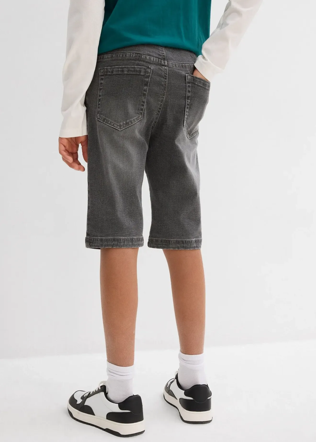 Enfant bonprix Vêtements Enfant|Garçons 9-16 Ans·Shorts|Bermuda en jean extensible à taille élastiquée, Regular