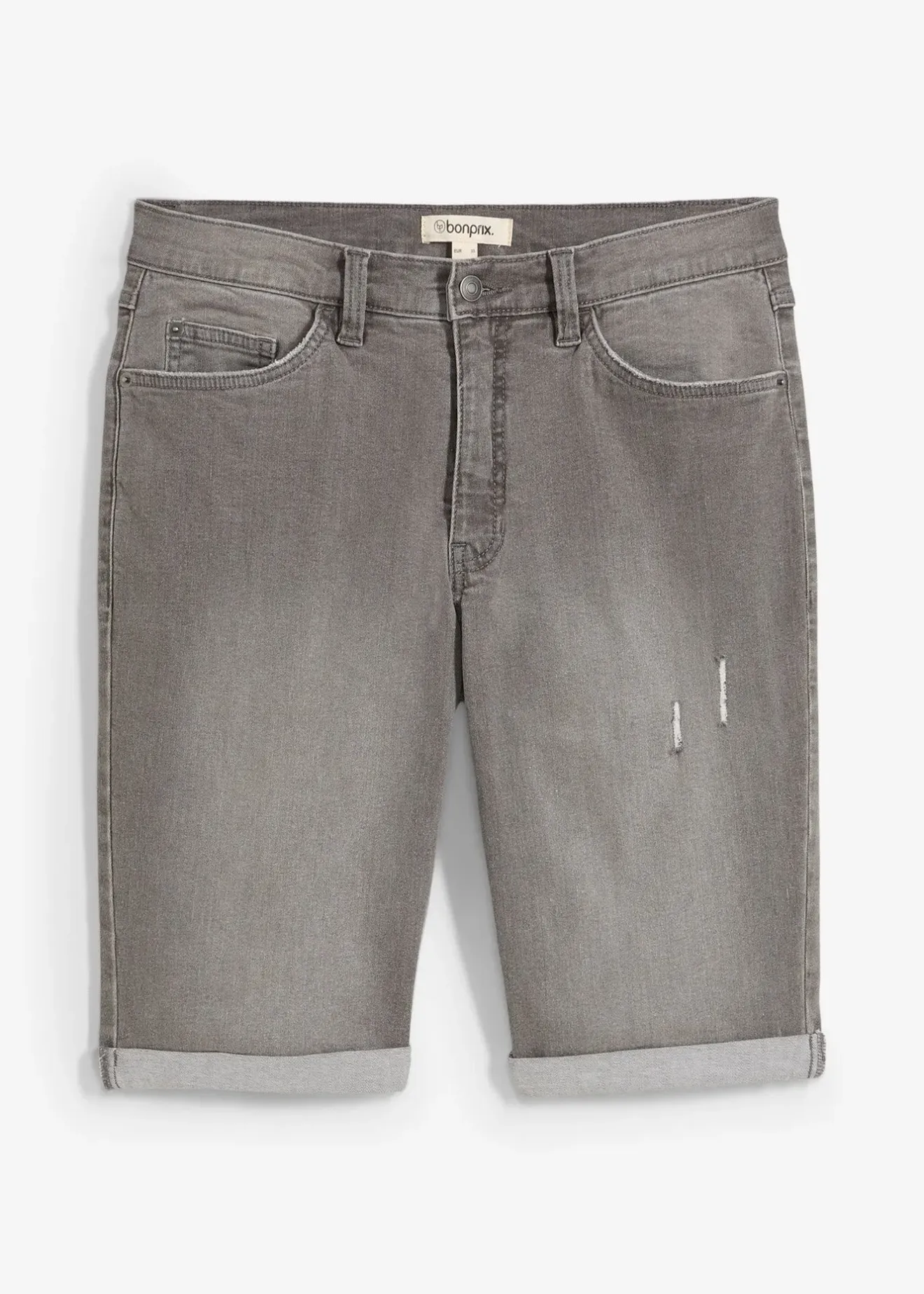 bonprix Bermuda en jean extensible, base retroussée, regular|Homme Shorts|Jeans