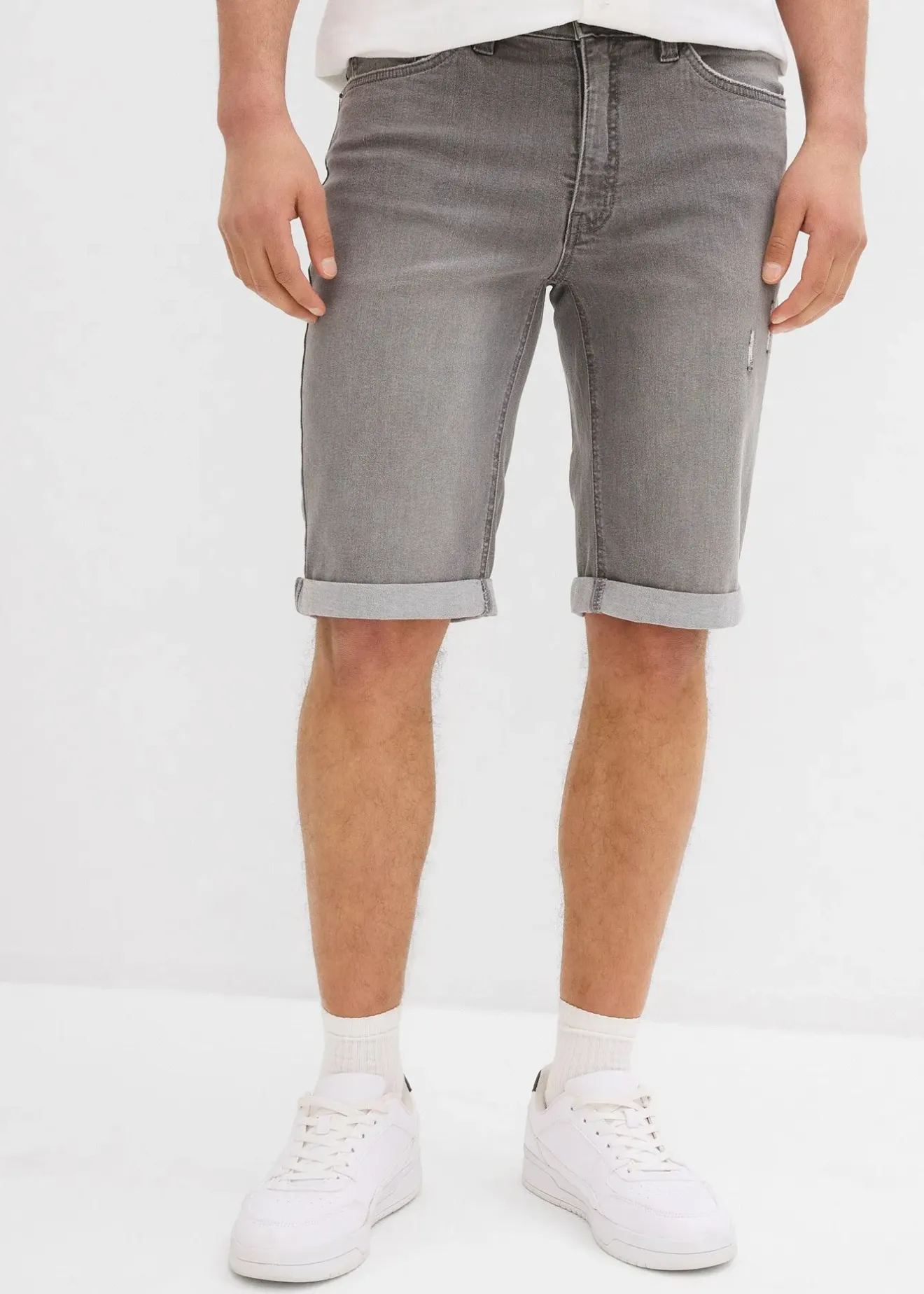 bonprix Bermuda en jean extensible, base retroussée, regular|Homme Shorts|Jeans