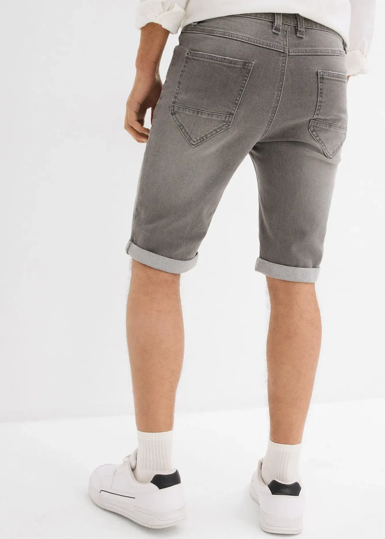 bonprix Bermuda en jean extensible, base retroussée, regular|Homme Shorts|Jeans