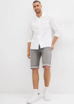 bonprix Bermuda en jean extensible, base retroussée, regular|Homme Shorts|Jeans