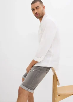 bonprix Bermuda en jean extensible, base retroussée, regular|Homme Shorts|Jeans