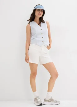 Femme bonprix Shorts|Jeans|Bermuda en jean taille mi-haute, peu extensible