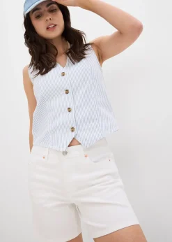 Femme bonprix Shorts|Jeans|Bermuda en jean taille mi-haute, peu extensible