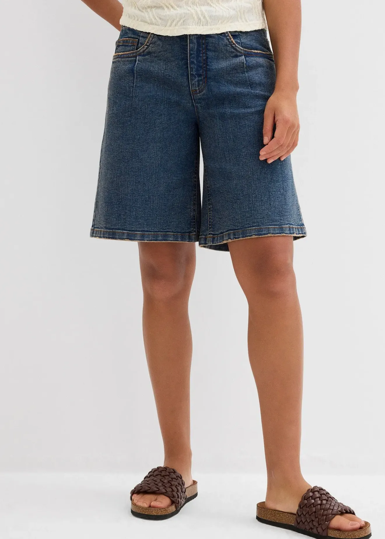 bonprix Bermuda en jean, taille mi-haute|Femme Shorts|Jeans