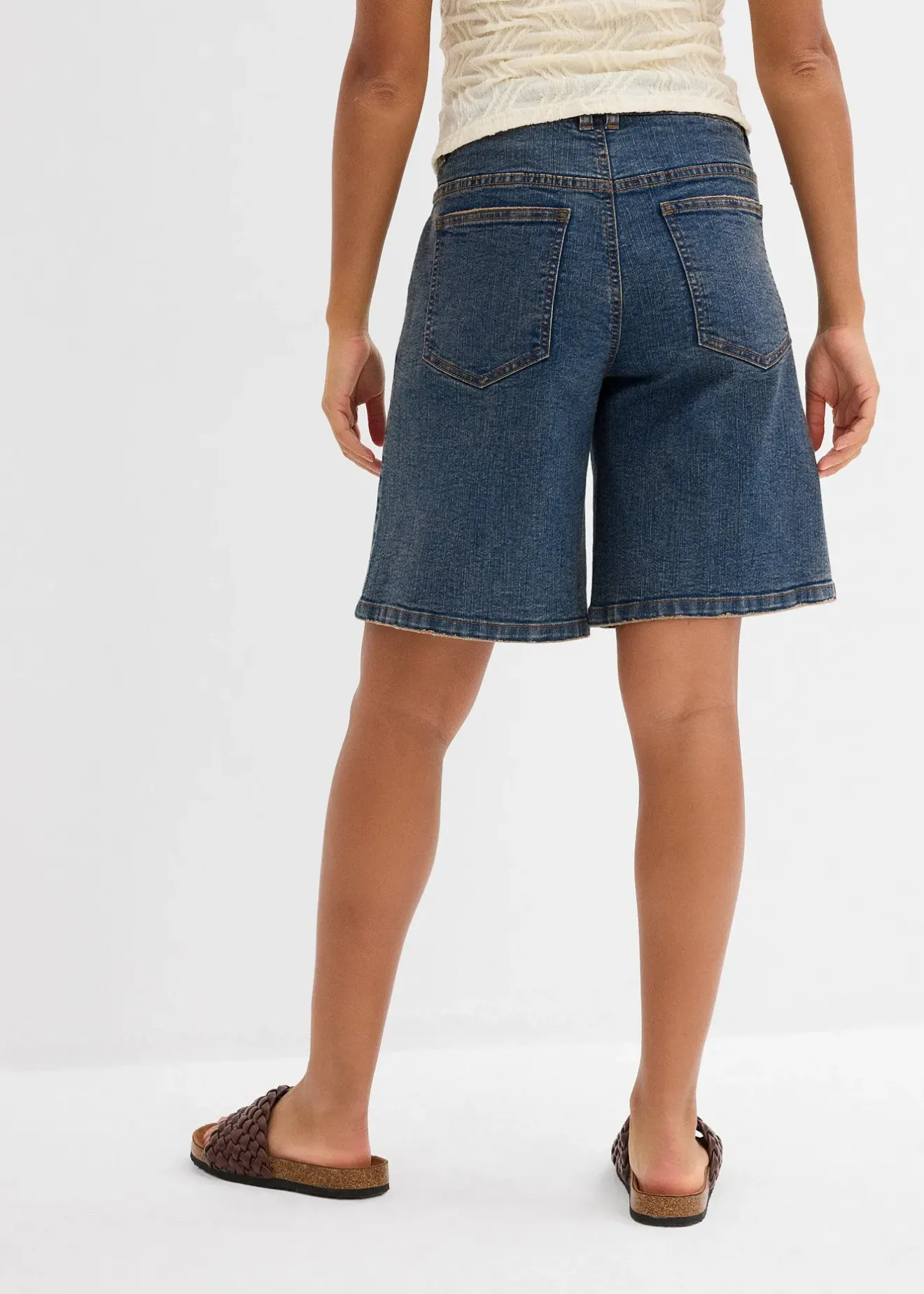 bonprix Bermuda en jean, taille mi-haute|Femme Shorts|Jeans