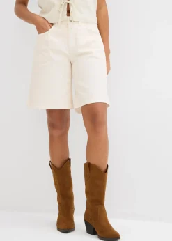 Femme bonprix Shorts|Jeans|Bermuda en jean, taille mi-haute