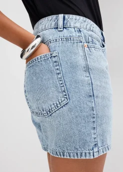 Femme bonprix Shorts|Jeans|Bermuda en jean taille mi-haute, peu extensible