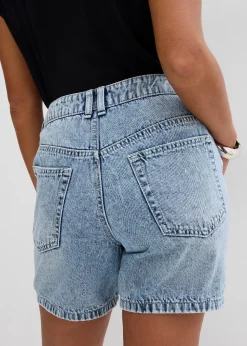 Femme bonprix Shorts|Jeans|Bermuda en jean taille mi-haute, peu extensible