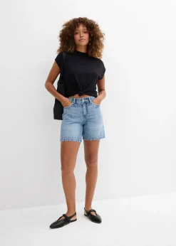 bonprix Bermuda en jean taille mi-haute, peu extensible|Femme Shorts|Jeans