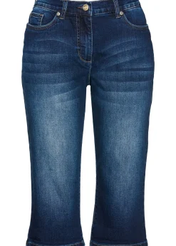 Femme bonprix Jeans|Shorts|Bermuda en jean, taille mi-haute élastiquée
