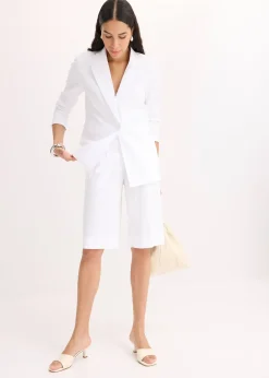 Femme bonprix Shorts|Pantalons|Bermuda en lin mélangé