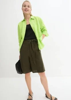 bonprix Bermuda en lin mélangé|Femme Shorts|Pantalons