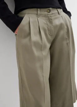 Femme bonprix Shorts|Pantalons|Bermuda en Lyocell fluide