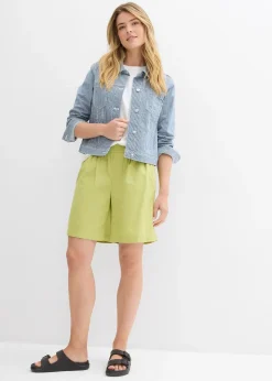 bonprix Bermuda en mélange lin et coton|Femme Shorts|Pantalons