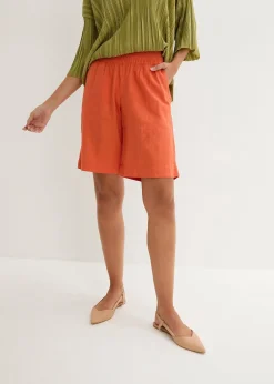 Femme bonprix Shorts|Pantalons|Bermuda en mélange lin et viscose