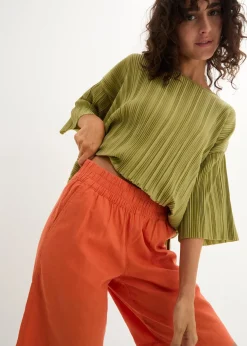 Femme bonprix Shorts|Pantalons|Bermuda en mélange lin et viscose