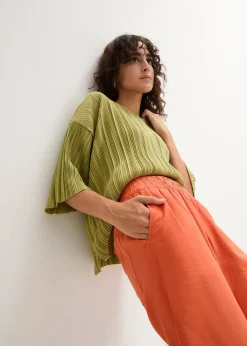 Femme bonprix Shorts|Pantalons|Bermuda en mélange lin et viscose