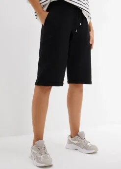 Femme bonprix Basiques|Sweats|Bermuda en molleton à ourlet