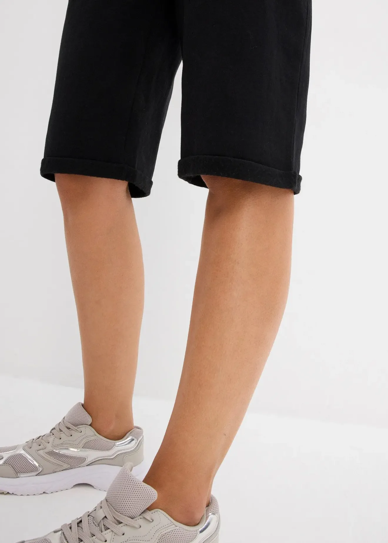 Femme bonprix Basiques|Sweats|Bermuda en molleton à ourlet