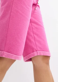 Femme bonprix Basiques|Sweats|Bermuda en molleton à ourlet