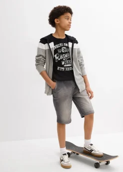 Enfant bonprix Vêtements Enfant|Garçons 9-16 Ans·Shorts|Bermuda en molleton aspect jean, Regular