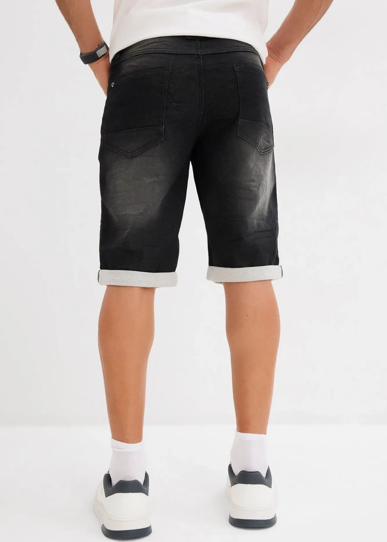 bonprix Bermuda en molleton effet jean, loose|Homme Shorts|Jeans