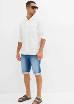Homme bonprix Shorts|Jeans|Bermuda en molleton effet jean, loose