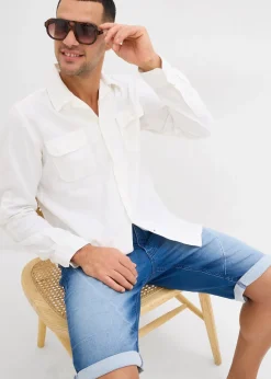 Homme bonprix Shorts|Jeans|Bermuda en molleton effet jean, loose