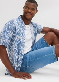 bonprix Bermuda en sweat effet jean, coupe ventre confort, regular|Homme Shorts|Jeans