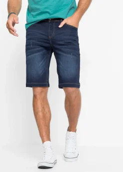 Homme bonprix Shorts|Jeans|Bermuda en sweat effet jean, coupe ventre confort, regular