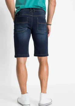 Homme bonprix Shorts|Jeans|Bermuda en sweat effet jean, coupe ventre confort, regular