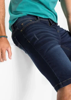 Homme bonprix Shorts|Jeans|Bermuda en sweat effet jean, coupe ventre confort, regular