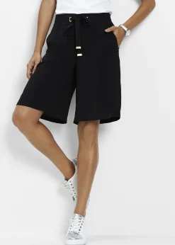 Femme bonprix Shorts|Pantalons|Bermuda en viscose avec ceinture à nouer