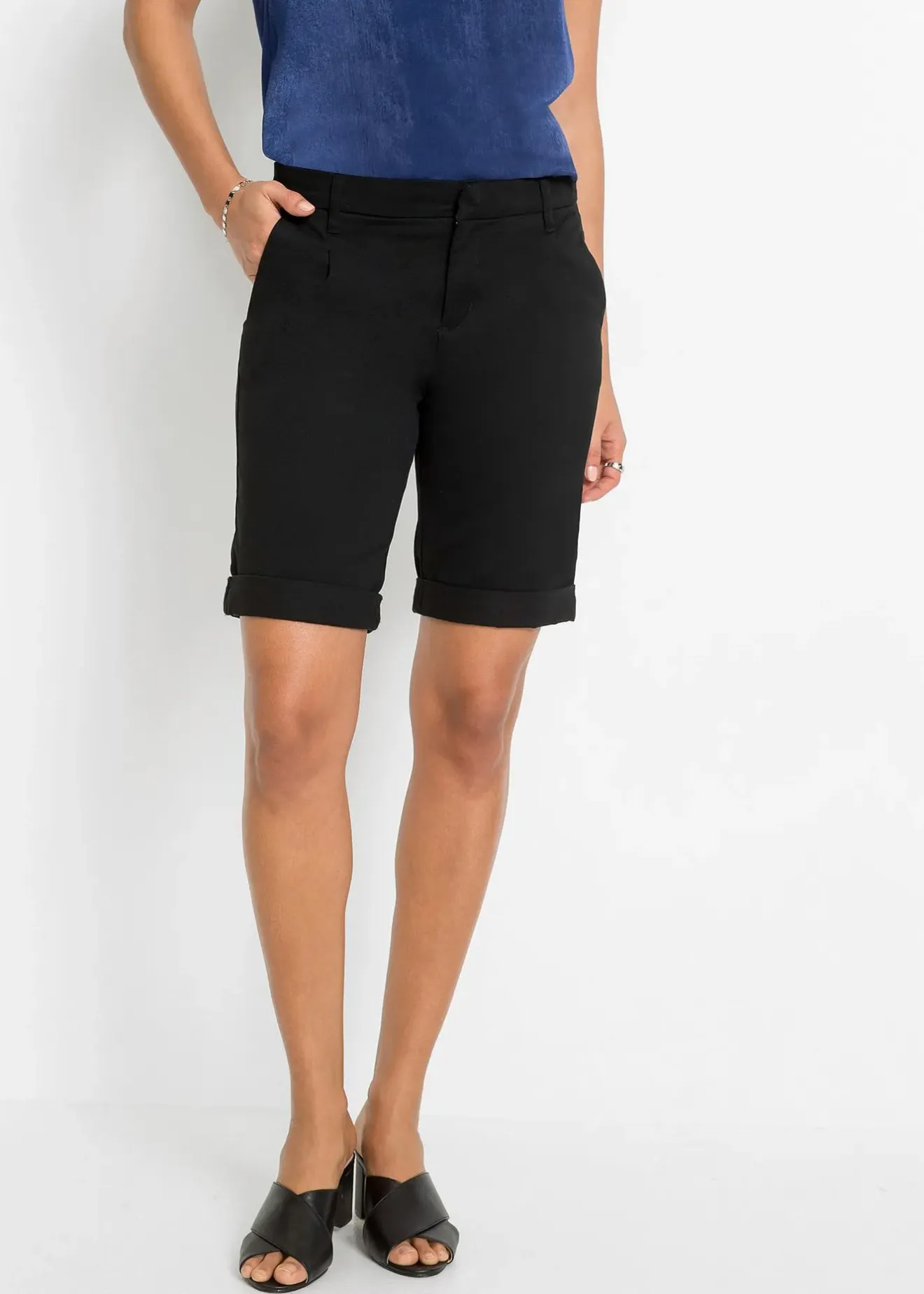 Femme bonprix Shorts|Pantalons|Bermuda extensible