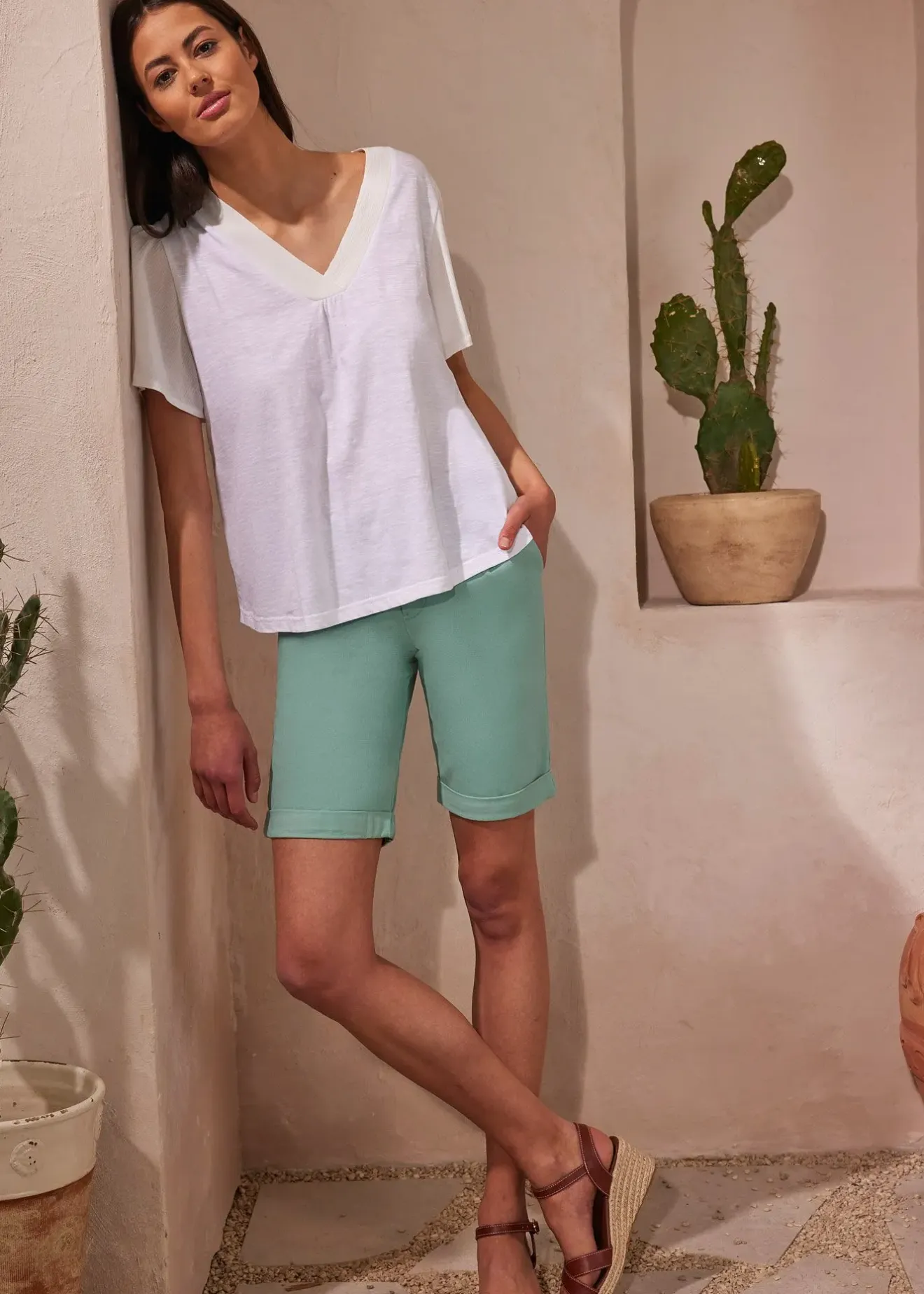 bonprix Bermuda extensible|Femme Shorts|Pantalons