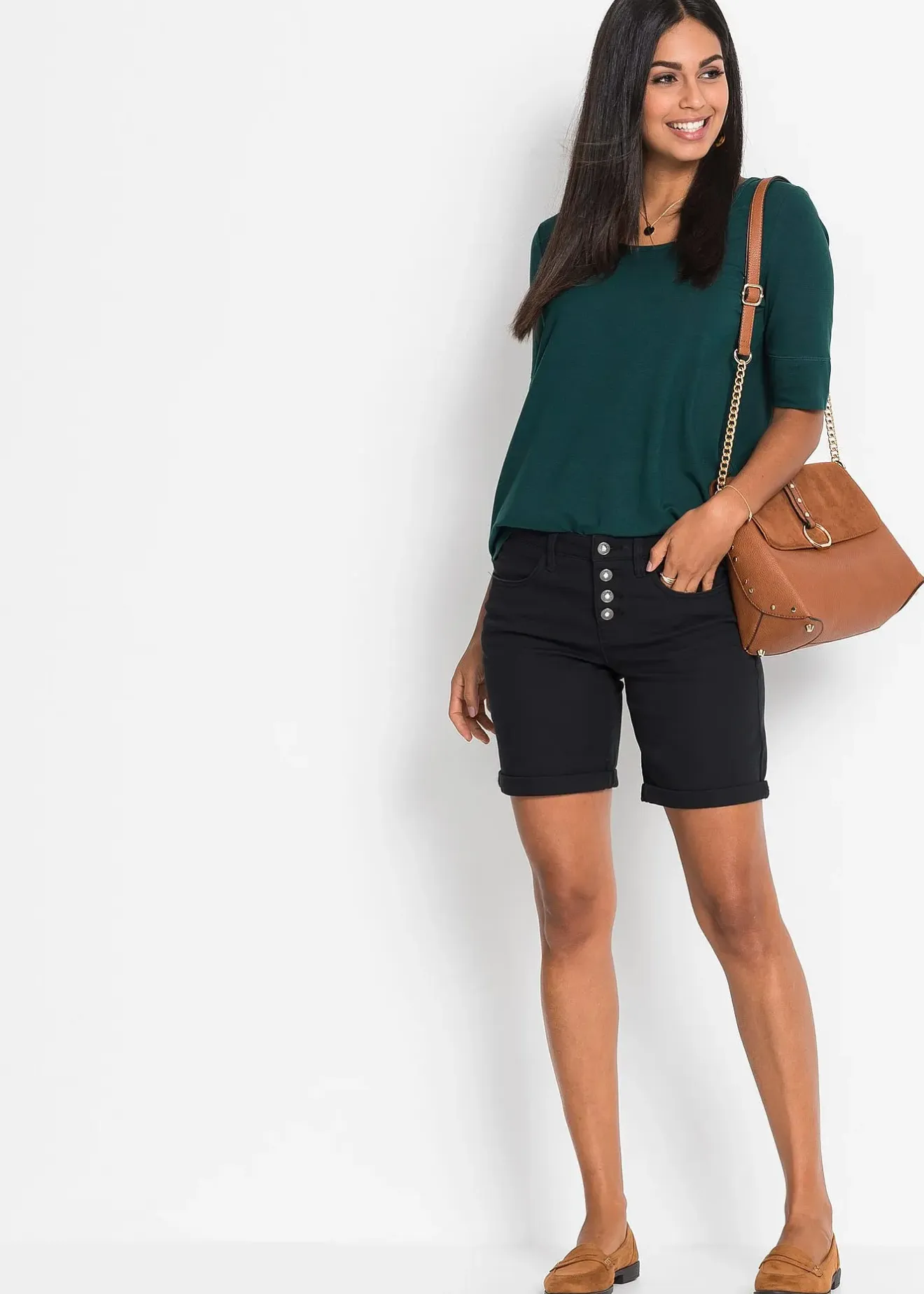 Femme bonprix Shorts|Pantalons|Bermuda extensible