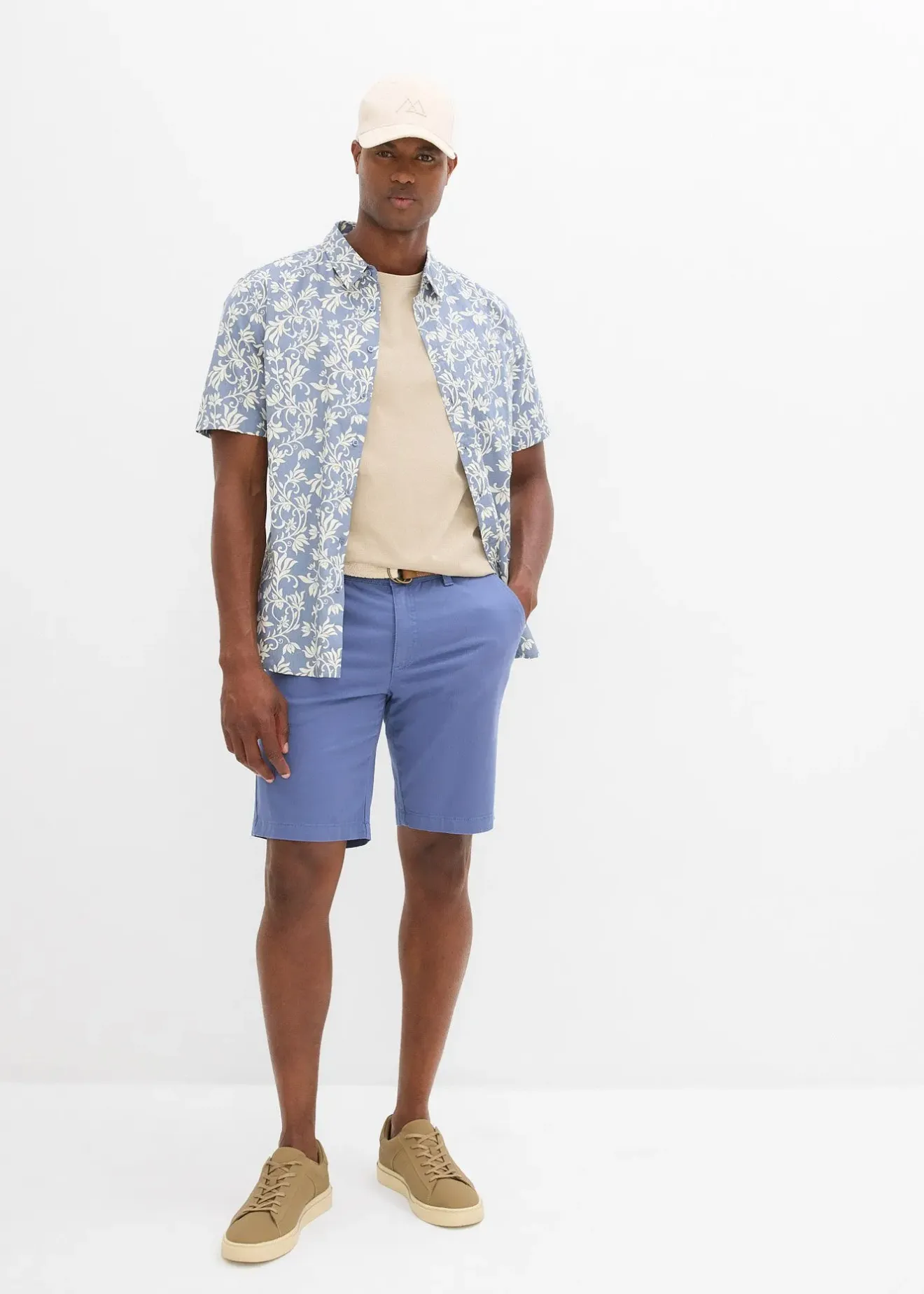 bonprix Bermuda extensible avec ceinture, Regular|Homme Shorts|Pantalons