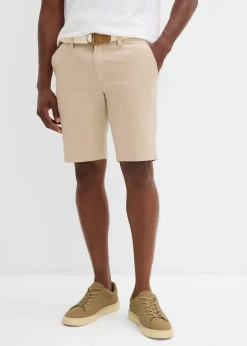 Homme bonprix Shorts|Pantalons|Bermuda extensible avec ceinture, Regular