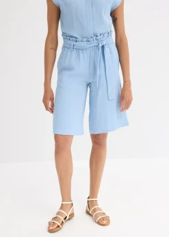 bonprix Bermuda fluide en viscose mélangée, taille élastiquée|Femme Shorts|Pantalons