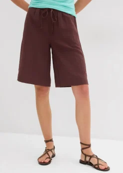 Femme bonprix Shorts|Pantalons|Bermuda fluide en viscose mélangée