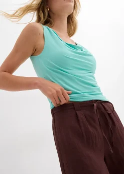 Femme bonprix Shorts|Pantalons|Bermuda fluide en viscose mélangée