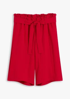 Femme bonprix Shorts|Pantalons|Bermuda fluide en viscose mélangée, taille élastiquée