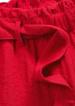 Femme bonprix Shorts|Pantalons|Bermuda fluide en viscose mélangée, taille élastiquée